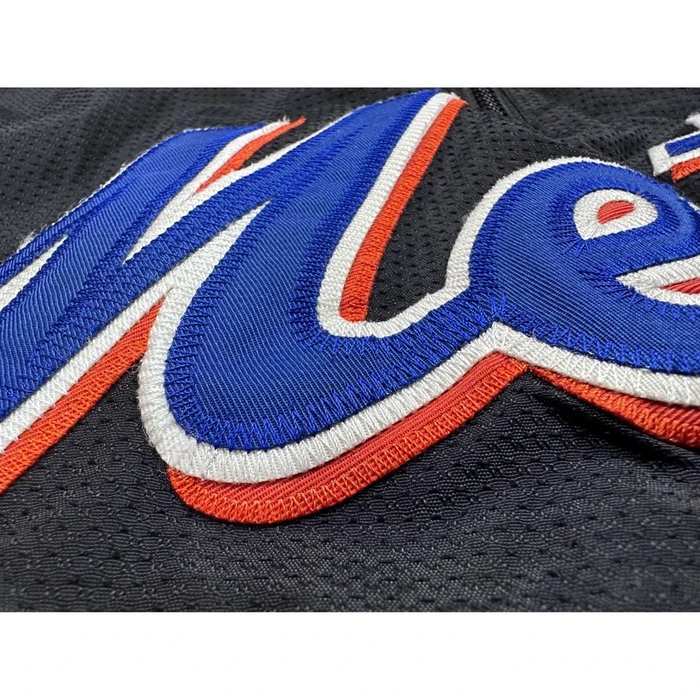 Majestic Authentic New York Mets Windbreaker Jacket‎ Mens XXL Black Blue 1/4 Zip